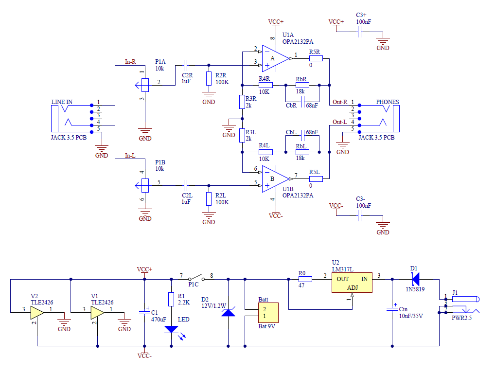 headphone amplifier schematic